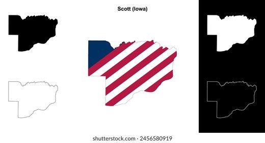 Scott County (Iowa) outline map set
