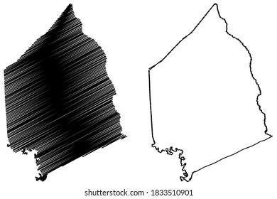 Scott County, Kentucky (U.S. county, United States of America, USA, U.S., US) map vector illustration, scribble sketch Scott map