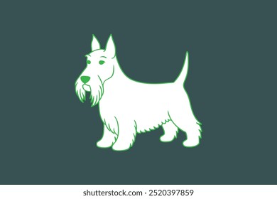 La "ilustración de Arte vectorial Scottie Scottish Terrier Dog" es un gráfico digital escalable de alta calidad que presenta una Imagen detallada y estilizada del icónico perro Scottish Terrier en formato de Vector.