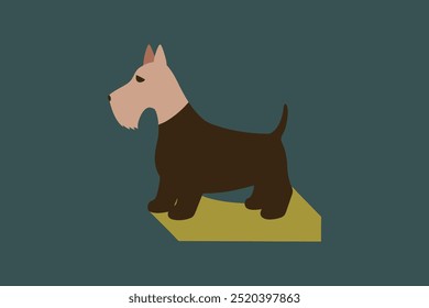 The "Scottie Scottish Terrier Dog vector art illustration" is a high-quality, scalable digital graphic featuring a detailed and stylized image of the iconic Scottish Terrier dog in vector format.