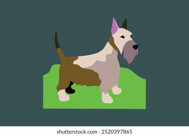 The "Scottie Scottish Terrier Dog vector art illustration" is a high-quality, scalable digital graphic featuring a detailed and stylized image of the iconic Scottish Terrier dog in vector format.