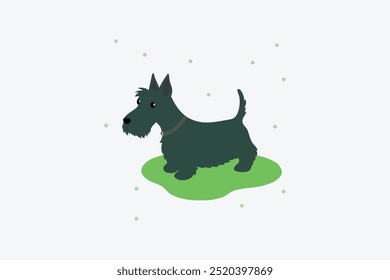 The "Scottie Scottish Terrier Dog vector art illustration" is a high-quality, scalable digital graphic featuring a detailed and stylized image of the iconic Scottish Terrier dog in vector format.