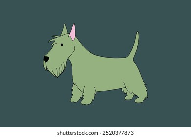 The "Scottie Scottish Terrier Dog vector art illustration" is a high-quality, scalable digital graphic featuring a detailed and stylized image of the iconic Scottish Terrier dog in vector format.