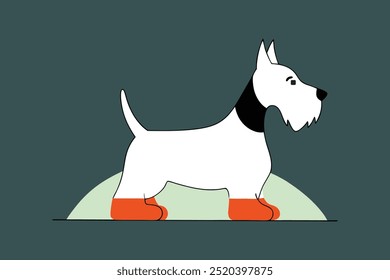 The "Scottie Scottish Terrier Dog vector art illustration" is a high-quality, scalable digital graphic featuring a detailed and stylized image of the iconic Scottish Terrier dog in vector format.