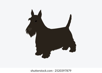 The "Scottie Scottish Terrier Dog vector art illustration" is a high-quality, scalable digital graphic featuring a detailed and stylized image of the iconic Scottish Terrier dog in vector format.