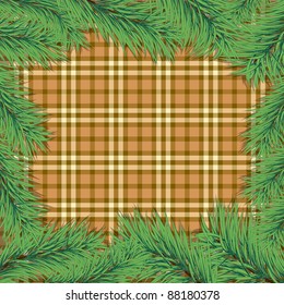 Scottish background with Christmas tree branch. eps10