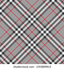 Scottish black and white plaid seamless checkered vector pattern.EPS 10