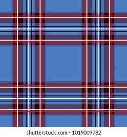 Scottish cage, blue celtic. Scottish blue checkered background. Scottish pattern. Vector illustration