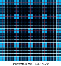Scottish cage, blue celtic. Scottish blue checkered background. Scottish pattern. Vector illustration