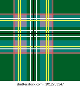 Scottish cage, green celtic. Scottish green checkered background. Scottish pattern. Vector illustration