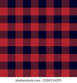 Scottish cage pattern for Christmas and New Year designs. Dark blue, red, green, yellow plaid plaid for flannel shirt. Festive winter textile print.