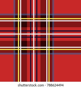 Scottish cage, red celtic. Scottish red checkered background. Scottish pattern. Vector illustration