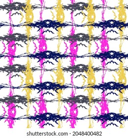 Scottish cage. Tartan plaid. Scottish pattern in black, beige and white cage. Vector illustration  Seamless fabric texture.