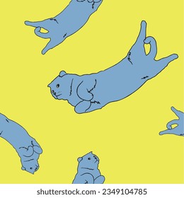 Scottish cat seamless pattern, vector