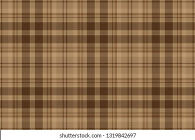 Scottish cell. Seamless vector cage pattern. Repeating. Beige with brown background.