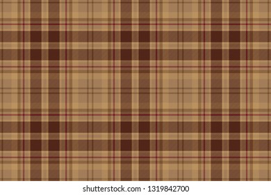 Scottish cell. Seamless vector cage pattern. Repeating. Beige with brown background.