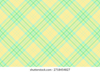 Vector de tela a cuadros escoceses, tela a cuadros de patrón diverso. Textura de fondo de tartán de bata sin costuras en la paleta de colores amarillo y verde.