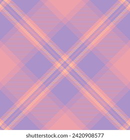 Scottish fabric background textile, fade tartan check texture. Patterned pattern plaid seamless vector in pastel and red colors.