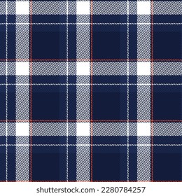 Scottish fabric pattern navy blue white seamless pattern for apparel textiles.Vector illustration.