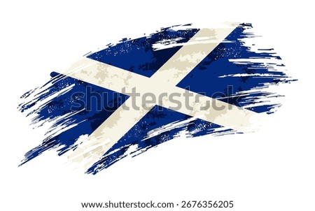 Scottish flag grunge brushstroke texture background. Vector illustration.