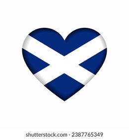 Scottish flag heart-shaped sign. Vector illustration.