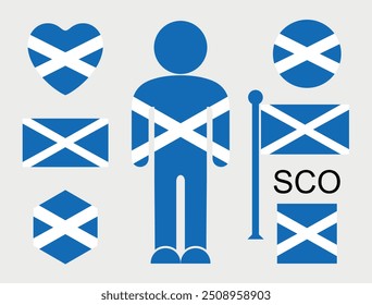 Bandeira escocesa. Bandeira escocesa isolada sobre fundo branco