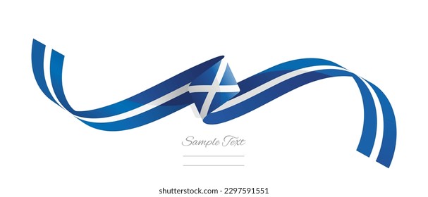 Scottish flag ribbon vector illustration. Scotland flag ribbon on abstract isolated on white color background