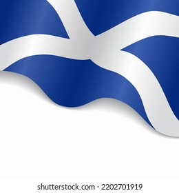 Scottish flag wavy abstract background. Vector illustration.