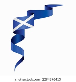Scottish flag wavy abstract background. Vector illustration.