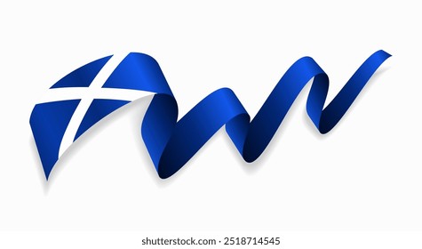 Scottish flag wavy abstract background. Vector illustration.