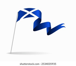 Scottish flag wavy background layout. Vector illustration.