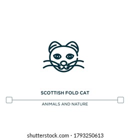 scottish fold cat vector line icon. Simple element illustration. scottish fold cat outline icon from cat breed bodies concept. Can be used for web and mobile
