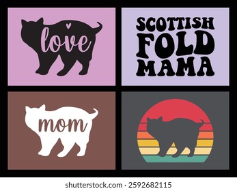 Scottish fold t shirt design bundle