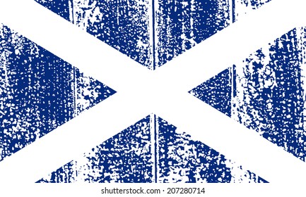 Scottish grunge flag. Vector illustration. Grunge effect can be cleaned easily.