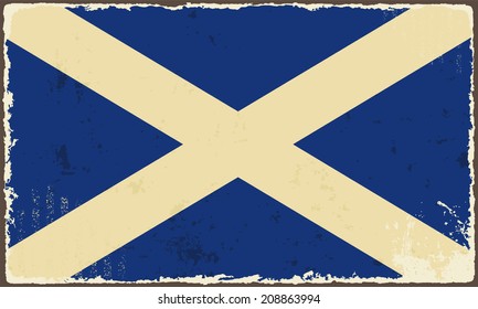 Scottish grunge flag. Vector illustration. Grunge effect can be cleaned easily.