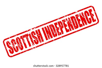 SCOTTISH INDEPENDENCE red stamp text on white