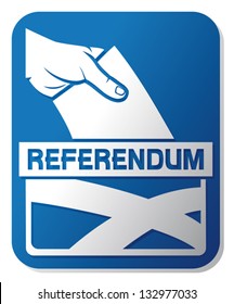 scottish independence referendum - illustration of a ballot box with the flag