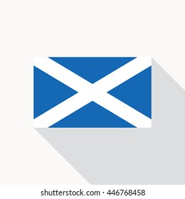 Scottish national flag icon in flat style with long shadow. Vector illustration in EPS8 format.