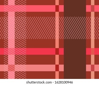 Scottish pattern background. Seamless striped large check plaid graphic in pink for flannel shirt, blanket, throw, duvet cover, trousers, or other modern spring and summer fabric design.