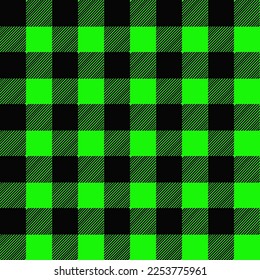 Scottish pattern in green and black cage.Seamless fabric texture. 