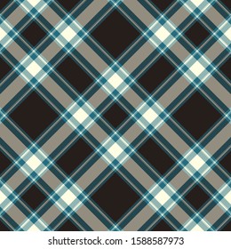 Scottish plaid blue and black  checkered vector pattern.EPS 10