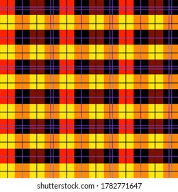 Scottish plaid in custom yellow color with the addition of red and blue colors, for printing on fabric and other materials