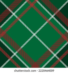 Scottish plaid green checkered vector pattern. green red background with fabric texture. Flat backdrop of striped textile print.