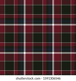 Scottish plaid red and black checkered vector pattern.EPS 10