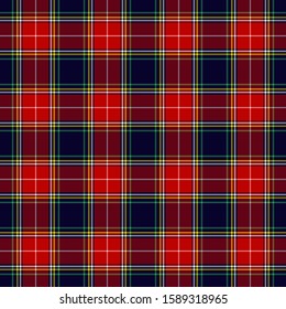 Scottish plaid red and blue checkered vector pattern.EPS 10