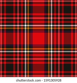 Scottish plaid red  checkered vector pattern.EPS 10