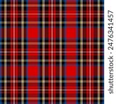 Scottish plaid. Royal Stewart tartan, seamless pattern,EPS 10.