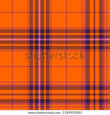Scottish plaid seamless pattern, Harvest collection, with pumpkin red and magic purple