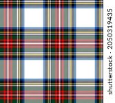 Scottish plaid, Stewart Dress Modern tartan seamless pattern in traditional colors over the white field