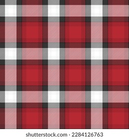 Scottish red black white seamless pattern for textiles, garments, bags, skirts, decorative fabrics. Vector illustration.